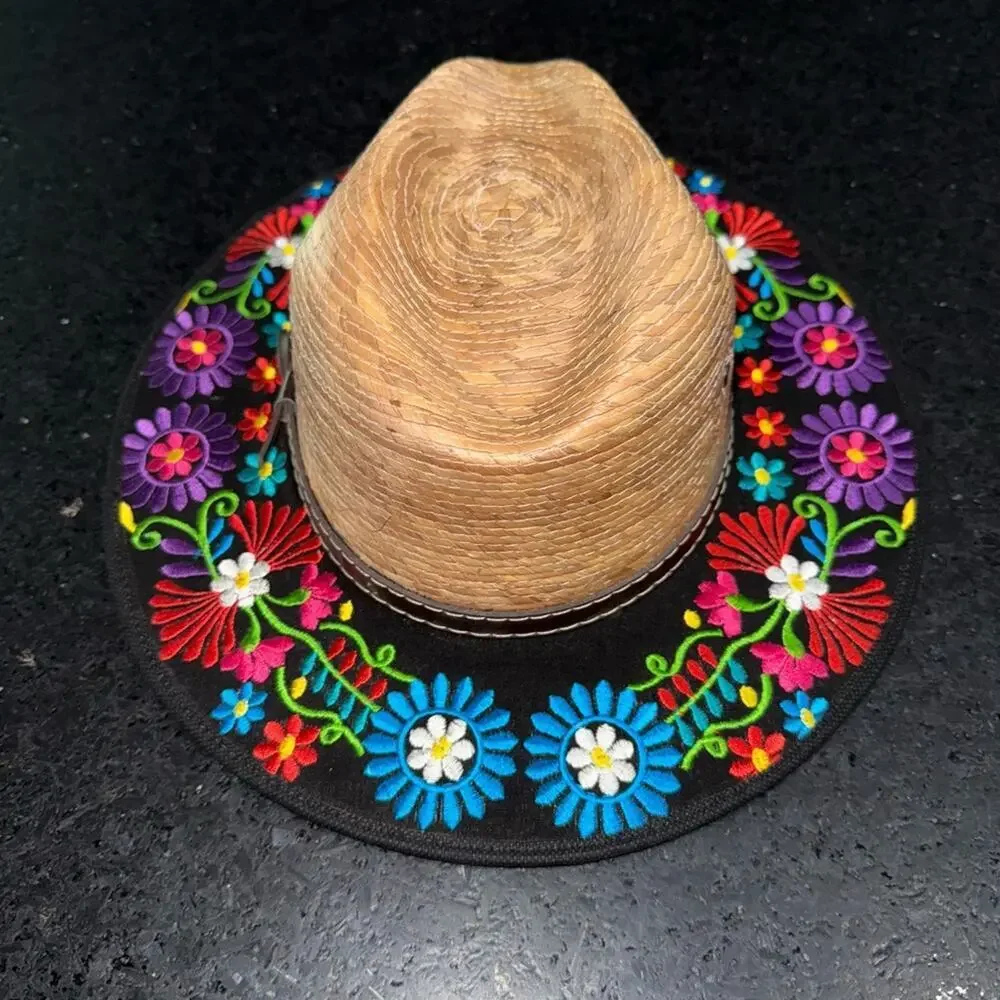 NEW artesanal embroided made in mexico Embroidered Floral Women's Hat ONE SIZE
